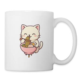 Cute cats with pasta salad design - Mug - white - Right