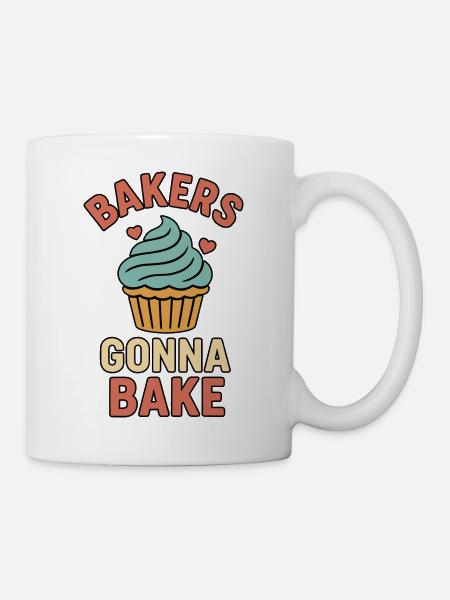 Motifs de gâteaux avec des paroles humoristiques - Mug blanc - blanc