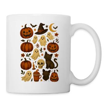 Bonbons d'Halloween et motifs effrayants - Mug blanc - blanc - Droite