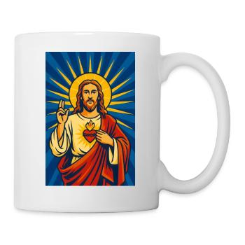 Heiliges Herz Jesus Illustration, Christliche - Tasse - Weiß - Rechts