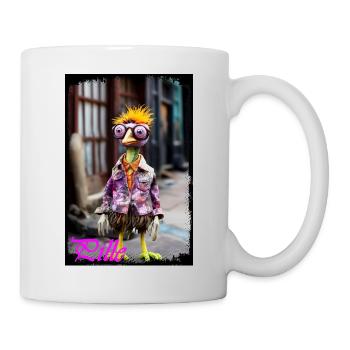 Bird ornament doll with colorful jacket - Mug - white - Right