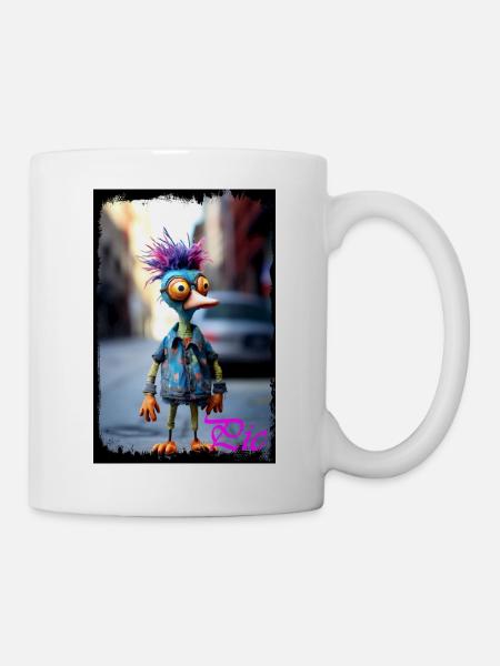 Colorful Doll Monster Character Print Doll - Mug - white