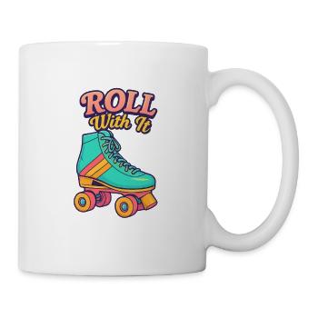 Retro Roller Skate Motiv Design - Tasse - Weiß - Rechts