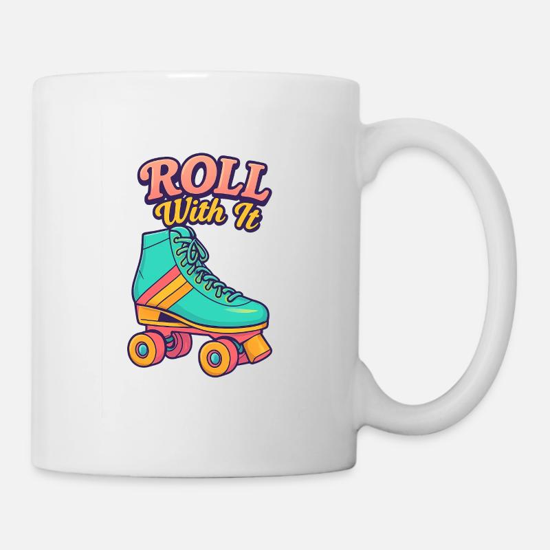 Retro Roller Skate Motiv Design - Tasse - Weiß