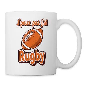 Humorous Rugby Design with Ball - Mug - white - Right