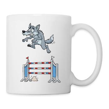 Champion de saut d'obstacles des loups - Mug blanc - blanc - Droite