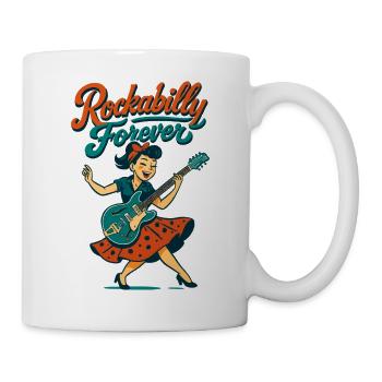 Rockabilly Forever electric guitar woman 50s gift - Mug - white - Right