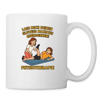 Humorous physio saying in cartoon design - Mug - white - Right