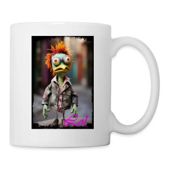 Poupée de personnage de canard expressif et burlesque punk - Mug blanc - blanc - Droite