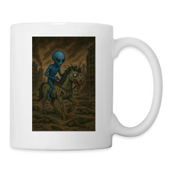Alien on Zombie Unicorn - Mug - white - Right