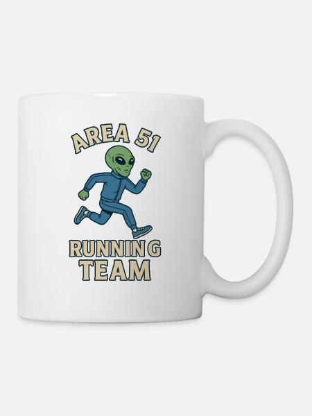 Alien Laufteam Area 51 Design - Tasse - Weiß