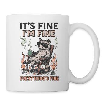 It’s Fine I’m Fine – Chemise Funny Raccoon - Mug blanc - blanc - Droite