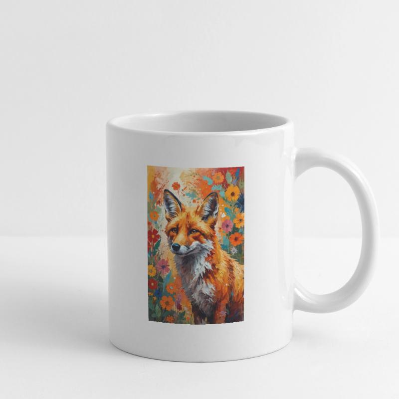 Fox flowers abstract fox lover gift Mug