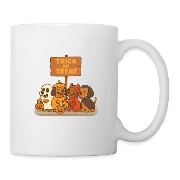 Dogs in Halloween Costume Trick or Treat Sign - Mug - white - Right
