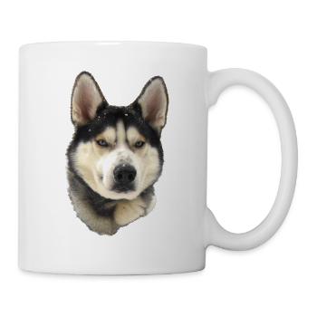 Cute Husky Pup Snowflakes Art - Mug - white - Right