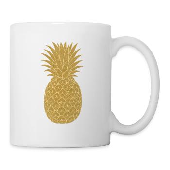 Goldene Ananas | Vergoldete Ananas-Eleganz - Tasse - Weiß - Rechts