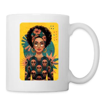 african girl female portrait t-shirt - Mug - white - Right