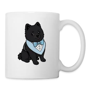 Chien Spitz élégant en nœud papillon - Mug blanc - blanc - Droite