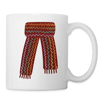 Colorful Zigzag Patterned Scarf - Mug - white - Right