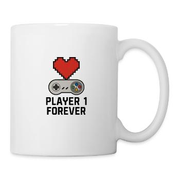 Retro Gaming Heart Player Forever T-shirt - Tasse - Weiß - Rechts