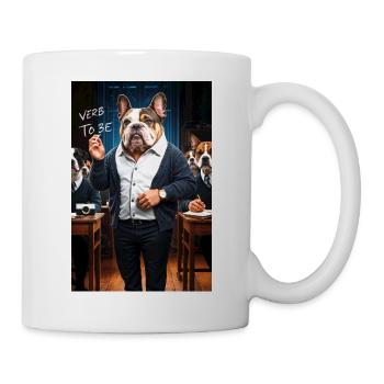 English Bulldog Humanoid Professor - Mug - white - Right