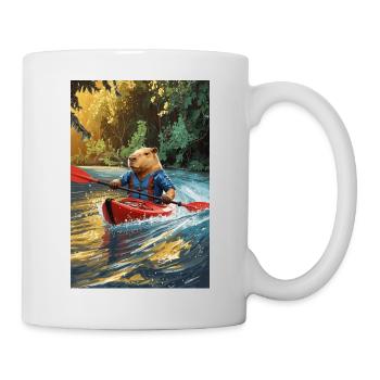 Capybara humanoïde en kayak - Mug blanc - blanc - Droite