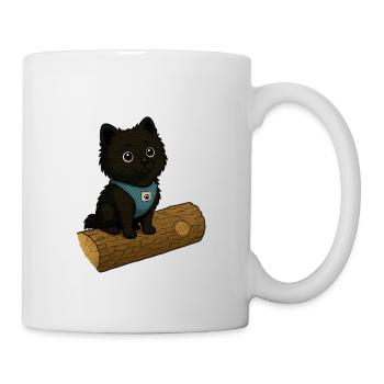 Cute dog with tree trunk - Mug - white - Right