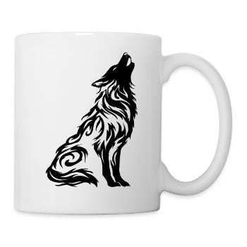 Nordic Wolf Tribal Tattoo - Mug - white - Right