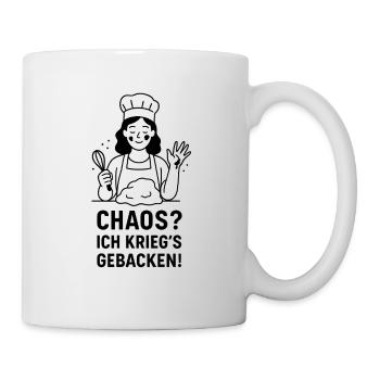 Kochkunst Illustration mit Chefkoch - Tasse - Weiß - Rechts