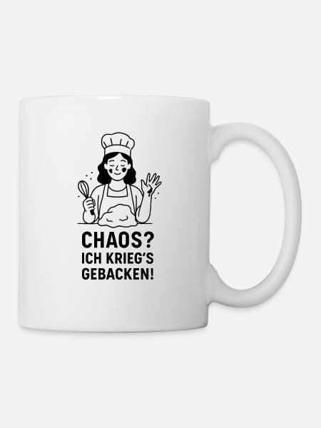 Kochkunst Illustration mit Chefkoch - Tasse - Weiß