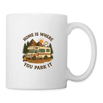 Home is Where You Park it Funny motorhome camping - Mug - white - Right