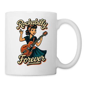 Rockabilly Forever electric guitar woman 50s gift - Mug - white - Right