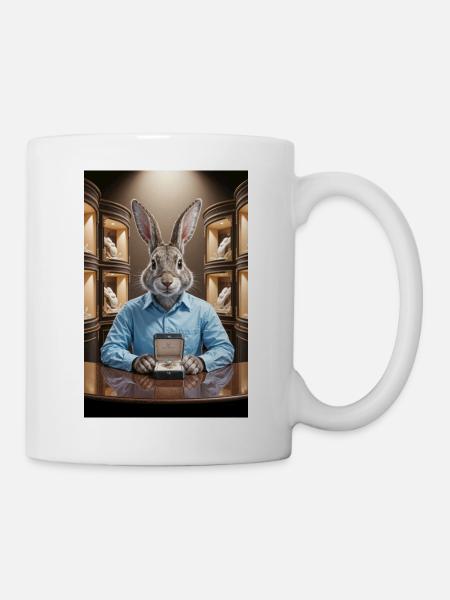 Bijoux lièvre humanoïde - Mug blanc - blanc