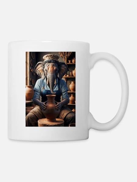 Elefante Humaonoide Alfarera - Mug - white