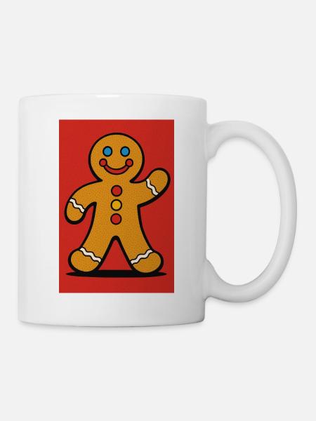 Happy Gingerbread Man - Mug - white