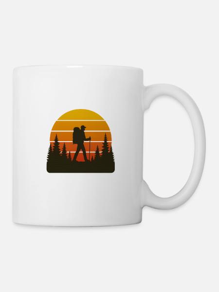 Adventurous hiker sunset - Mug - white
