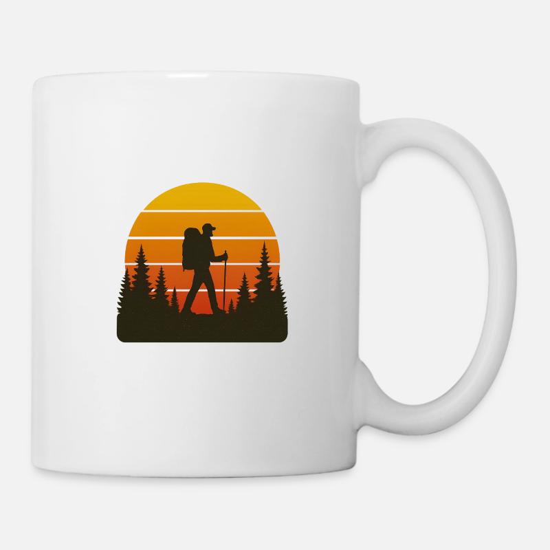 Coucher de soleil randonneur aventureux - Mug blanc - blanc