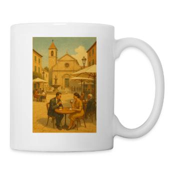 La magie du café en carrés - Mug blanc - blanc - Droite