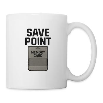 Speicherkarte Speicherpunkt Grafik T-Shirt - Tasse - Weiß - Rechts