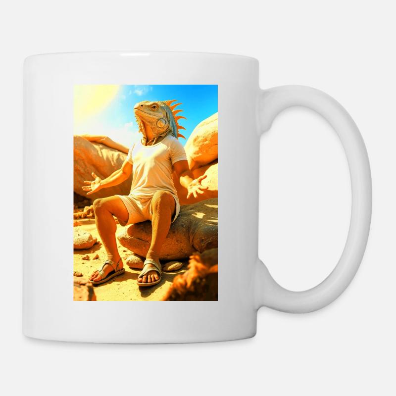 Iguane humanoïde au soleil - Mug blanc - blanc