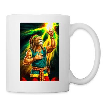 Rastafarian Humanoid Lion - Mug - white - Right