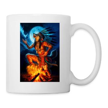 Humanoid Shaman Wolf - Mug - white - Right