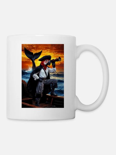 Pirat Humanoider Papagei - Tasse - Weiß