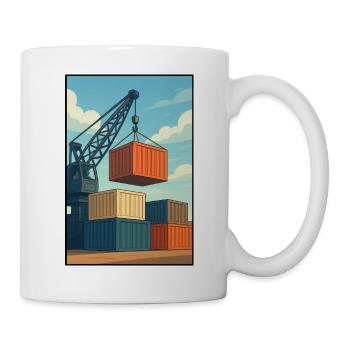 Docker-Transport von Industriecontainern - Tasse - Weiß - Rechts