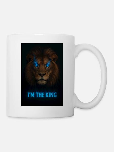 Lion Head with Blue Magic and Title - Mug - white