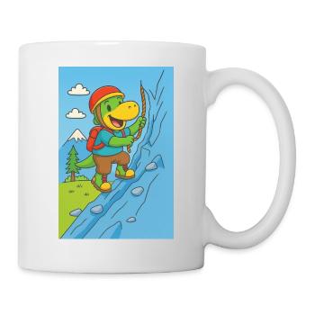 kleiner Dino klettert - Tasse - Weiß - Rechts