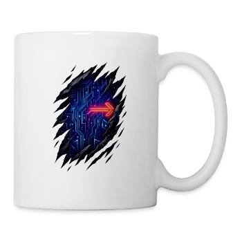 Futuristic Circuit Path with Neon Arrow - Mug - white - Right