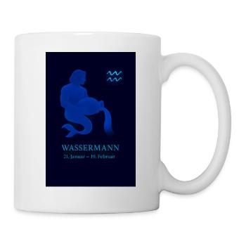 Wassermann Sternbild 20.01. – 18.02. Illustration - Tasse - Weiß - Rechts