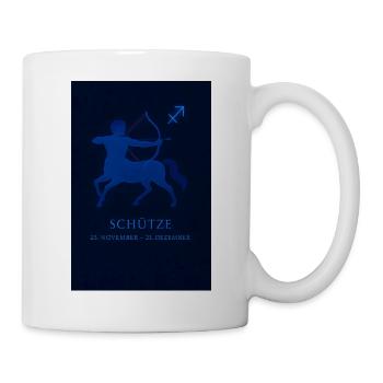 Sternzeichen Schütze mit Bogen & Sternbild - Tasse - Weiß - Rechts