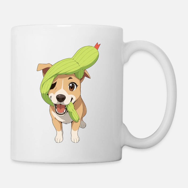 Charming Dog with Toy Snake - Mug - white